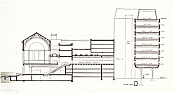 Cross section view of the Library