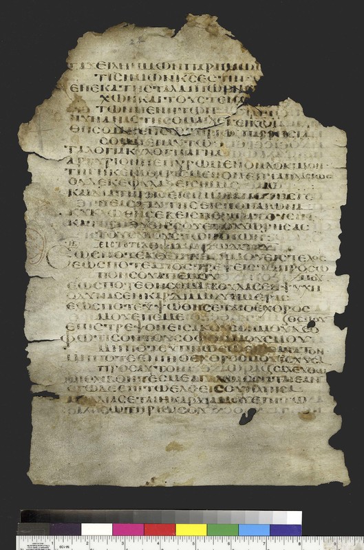 <span>Mich. Ms. 158.2</span><br /><span>Greek-Sahidic Psalter. Verso. Parchment. </span><span>White Monastery, Sohag (Egypt). ca. 7th-early 8th century. Parchment; 34 x 23.5 cm.</span>