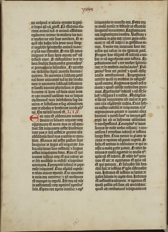 <em>Biblia Latina</em> [42 lines] (fragment, 1 leaf)