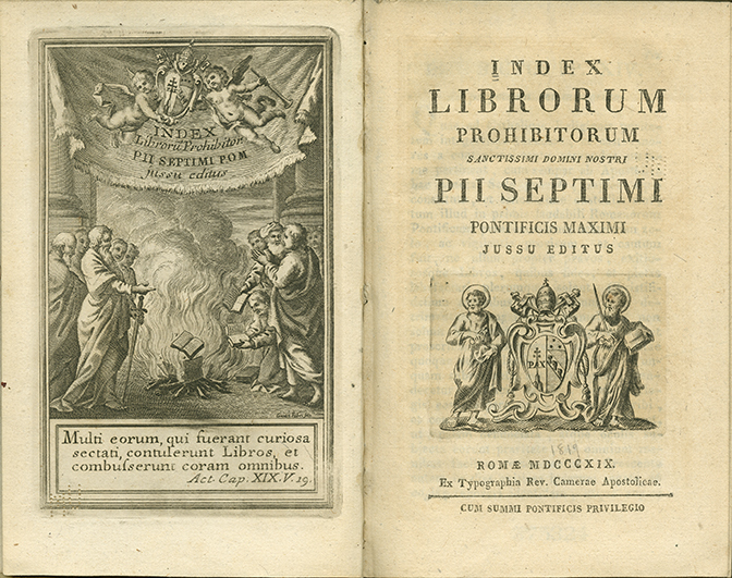 Index Librorum Prohibitorum Sanctissimi Domini Nostri Pii Septimi Pontificis Maximi Jussu Editus. 