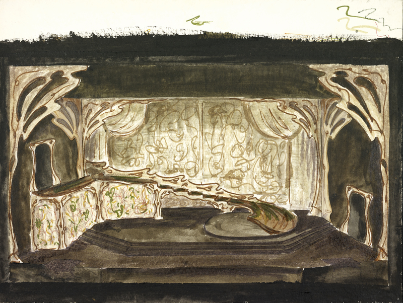 [Set design for Cymbeline in watercolor]