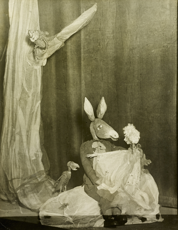[Photograph of marionettes of Titania and Bottom the Weaver]