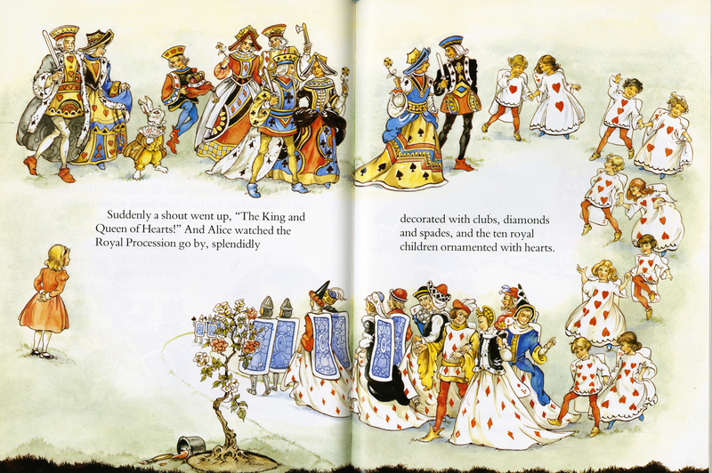 Pages 60-61 of Lewis Carroll's Alice in Wonderland