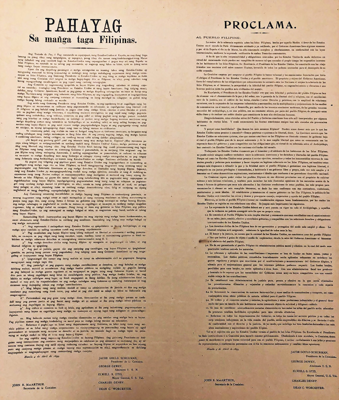 Pahayag sa mañga taga Filipinas / Proclama al pueblo filipino