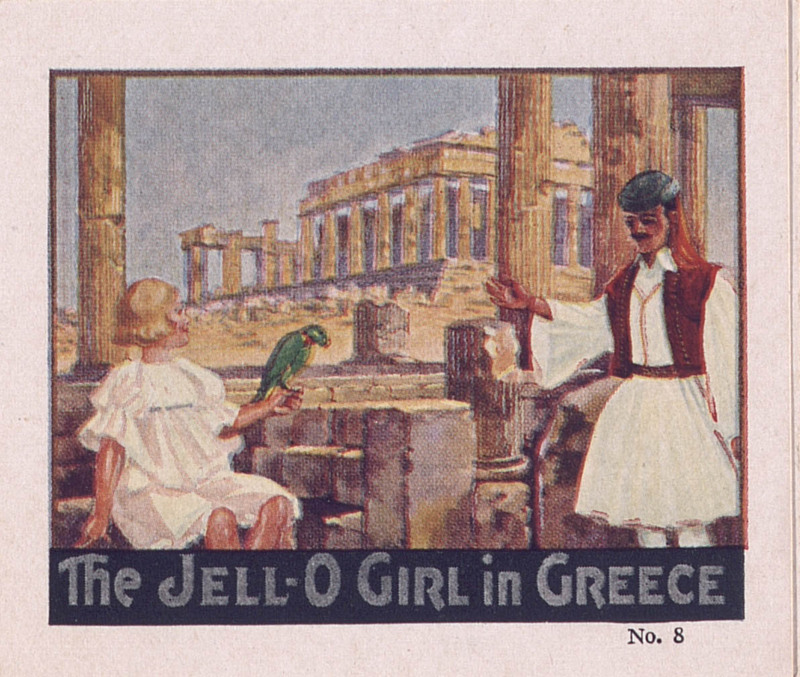 The Jell-O Girl in Greece, no. 1 [Jell-O Recipe Brochures] (1928); p. [1]