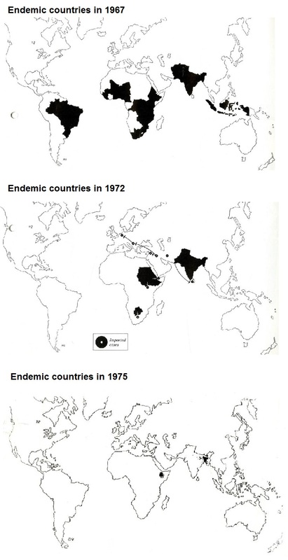 Smallpox endemic countries, 1964 - 1975