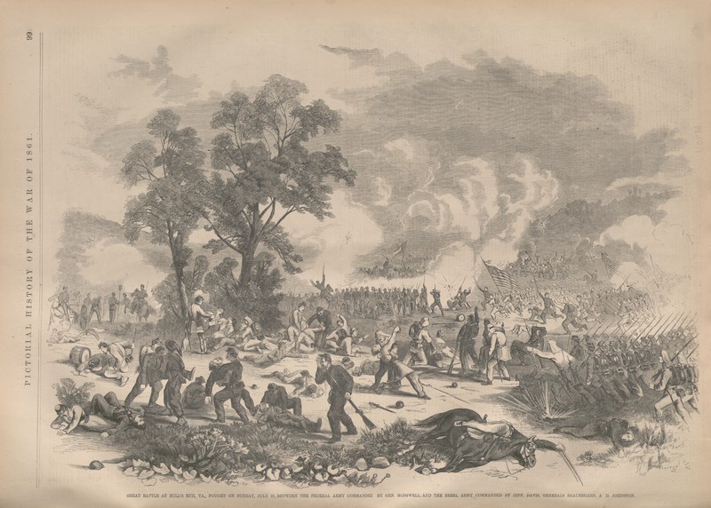 Page 99, plate titled "Great Battle at Bull's Run, VA..." from Frank Leslie's Pictorial History of the American Civil War