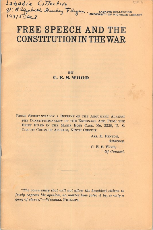 Free speech and the Constitution in the War