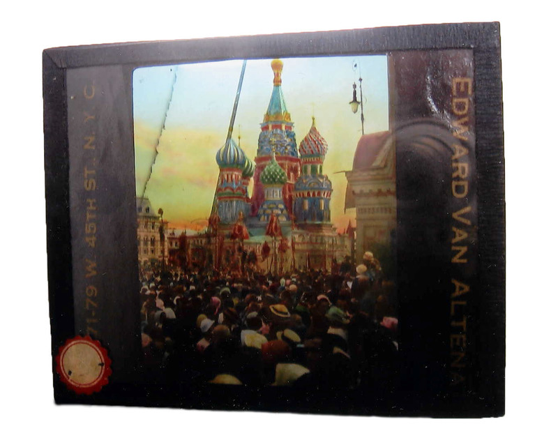 Lantern slide of St. Basil's Cathedral in Moscow