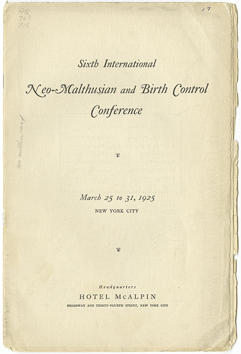 Sixth International Neo-Malthusian and Birth Control Conference