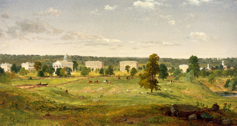 Cropsey painting of University of Michigan Campus, 1855