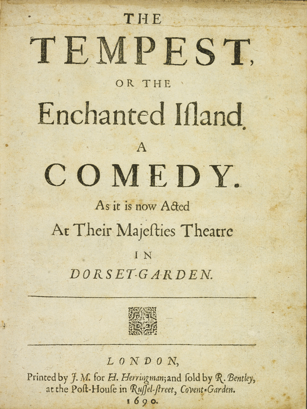 The tempest, or, The enchanted island...; [title page]<br />

