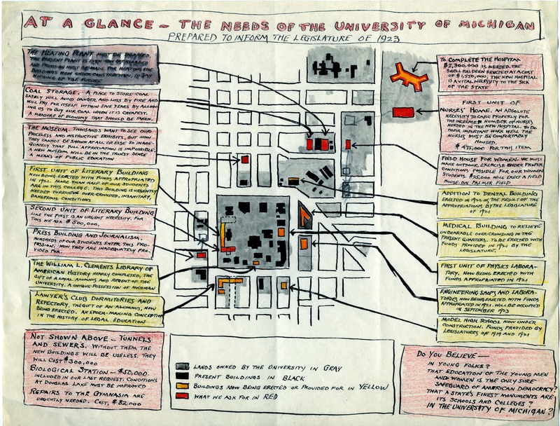 At a Glance, the Needs of the University of Michigan: Prepared to Inform the Legislature of 1923.