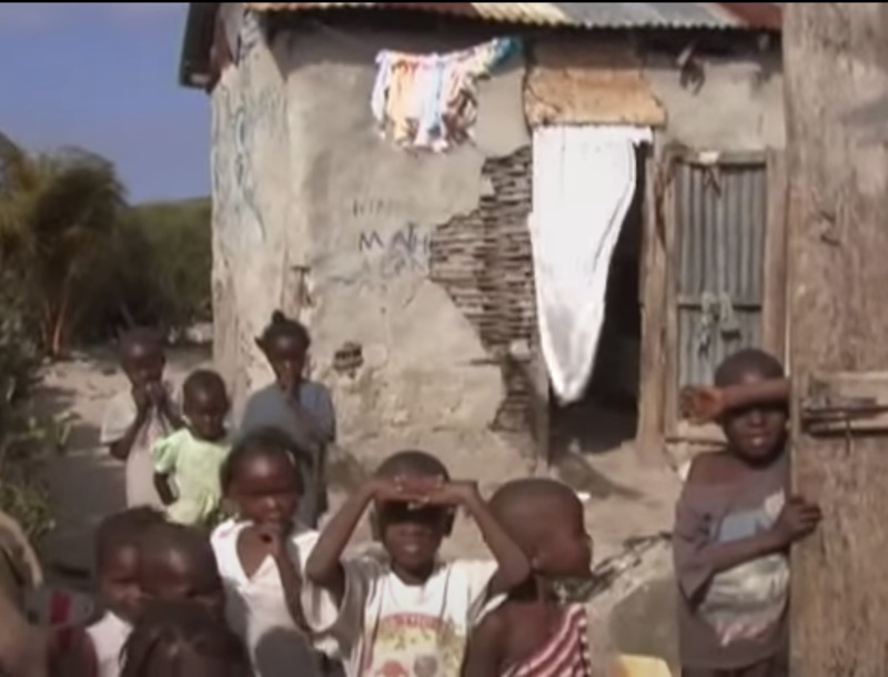 Screenshot of children in the film The Children of Haiti.