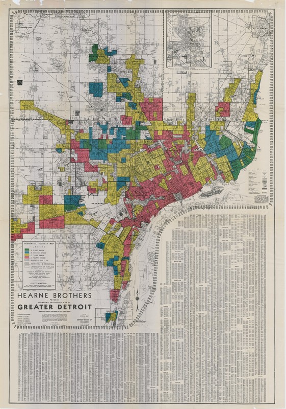 Hearne Brothers Present Polyconic Projection Map of Greater Detroit