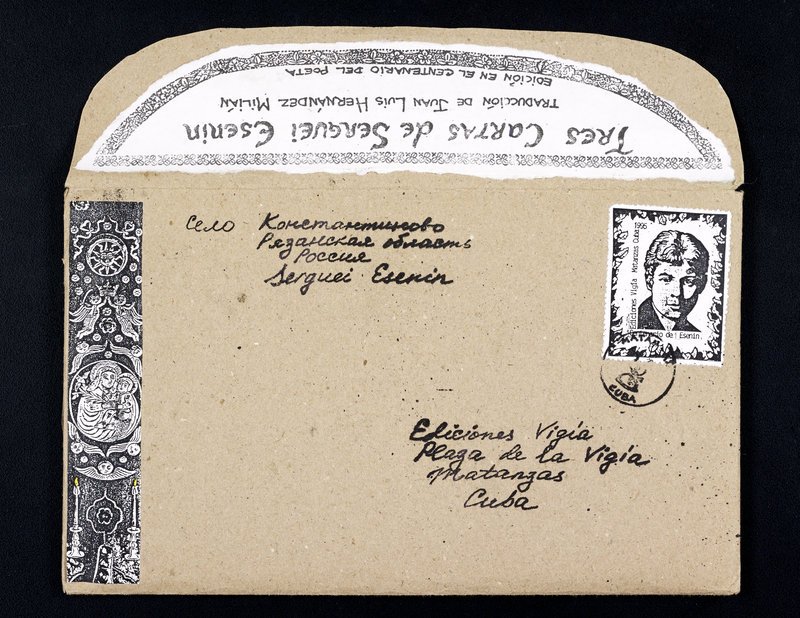 Tres cartas de Serguei Esenin (Three letters by Serguei Esenin); envelope