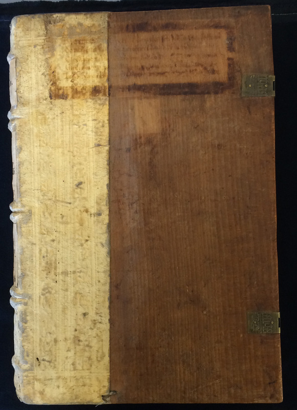 <p>Front cover:  Martinus Polonus, <em>Margarita decreti seu Tabula Martiana </em>[Venice]: Peregrinus de Pasqualibus, Bononiensis [and Dionysius Bertochus, about 1485]; Johannes Chrysostomus, <em>Sermones de patientia in Job</em>. Ed and tr: Lilius Tifernas (Castellanus). Add. <em>De poenitentia in David</em>; <em>De virginitate. </em>Cologne: Johann Koelhoff, the Elder, 13 May 1487; Johannes Johannis,  <em>Concordiae Bibliae et Canonum cum Titulis Decretalium Totiusque Iuriscivilis. </em>Basel: Nicolaus Kesler, 22 June 1487; 12 July 1487; and Johannes Koelner de Vanckel. <em>Usus feudorum</em> [Cologne: Johann Koelhoff, the Elder, after 21 Feb. 1486].     </p>