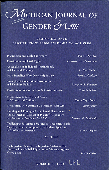 Michigan Journal of Gender and Law, Vol. 1