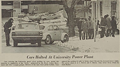 Cars Halted at University Power Plant