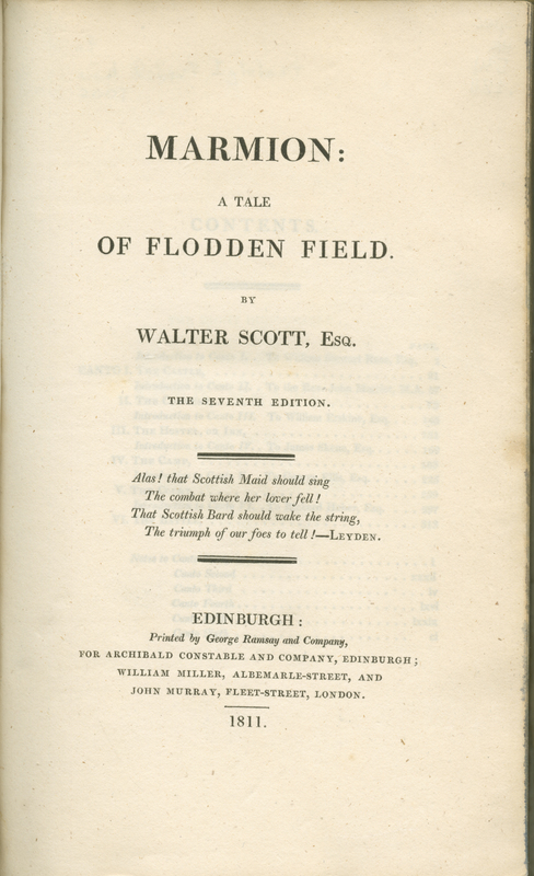 Title page of the 7th edition (1811) of Sir Walter Scott's Marmion
