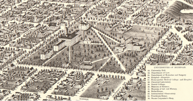 Excerpt from Panoramic view of the city of Ann Arbor, Washtenaw County, Michigan