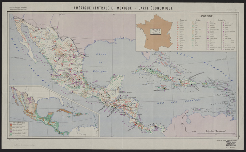 Amerique Centrale et Mexique, carte economique