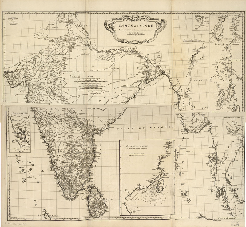 Carte de l'Inde : dressée pour la Compagnie des Indes