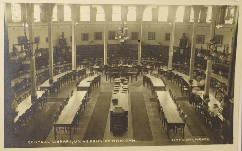 Reading Room 1913 Postcard