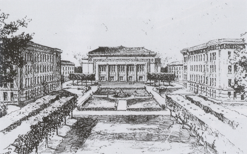 Sketch of Dean Lorch’s proposal for Hill Auditorium