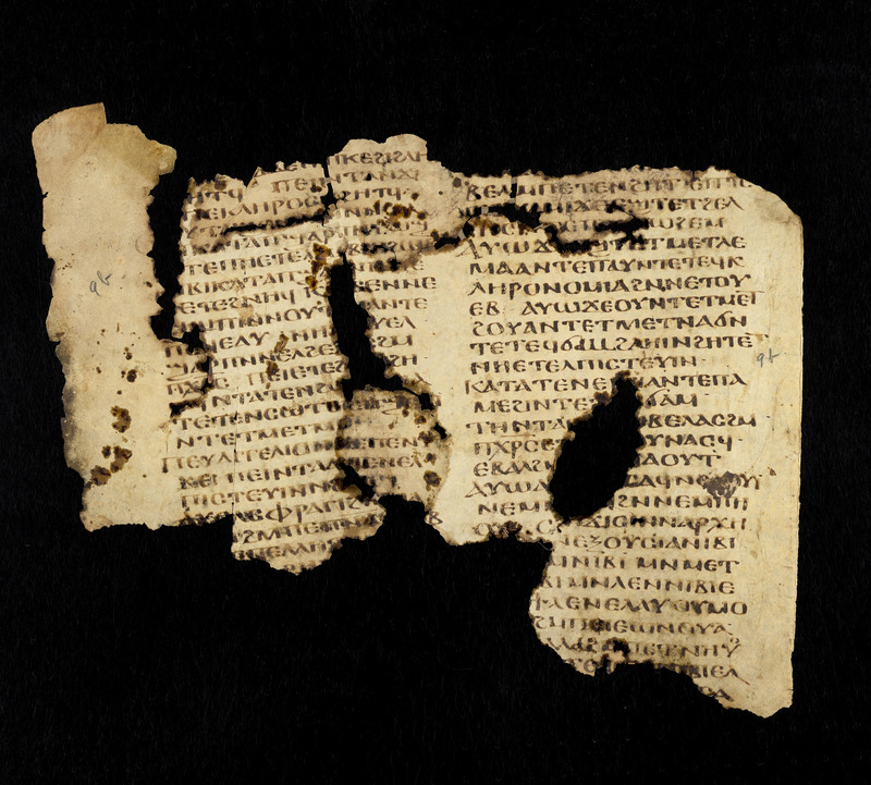Mich. Ms. 158.9 (Dialect F5)Fragmentary leaf of a parchment codex containing Galatians 6:13 and Ephesians 1:3-6, 10-22 in the Fayyumic dialect. Verso. Origin unknown. Unknown date. Parchment; 29.5 x 21 cm.