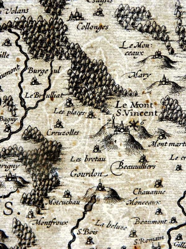 Carte Géométrique des Environs de l'Estang de Longpendu, D'ont Leau Tombe dans l'Ocean et dans la Mediterranée, Comprenant Grand Part du Comté du Charlois