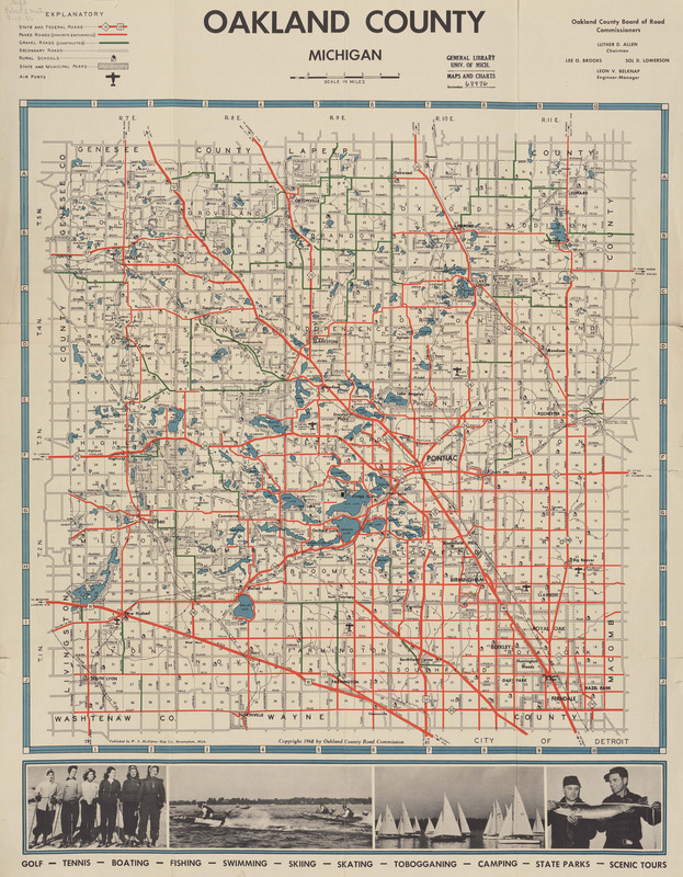 Official Highway Map of Oakland County, Michigan 