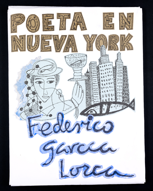 Poeta en Nueva York (Poet in New York);  decorative contaner
