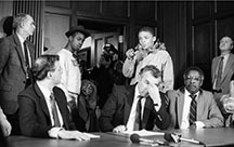 University of Michigan President Harold Shapiro and Other Administrators Listens to Black Action Movement III Members