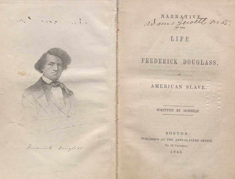 Title page and frontispiece of Narrative of the Life of Frederick Douglass, an American Slave