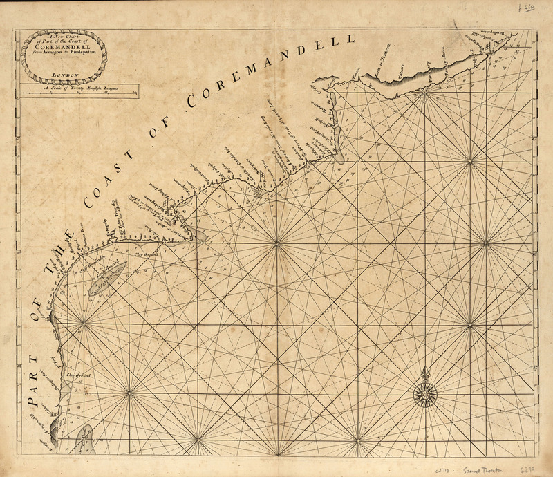 A new chart of part of the coast of Coremandell from Armegon to Bimlepatam