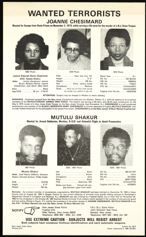 Black Liberation Army Wanted