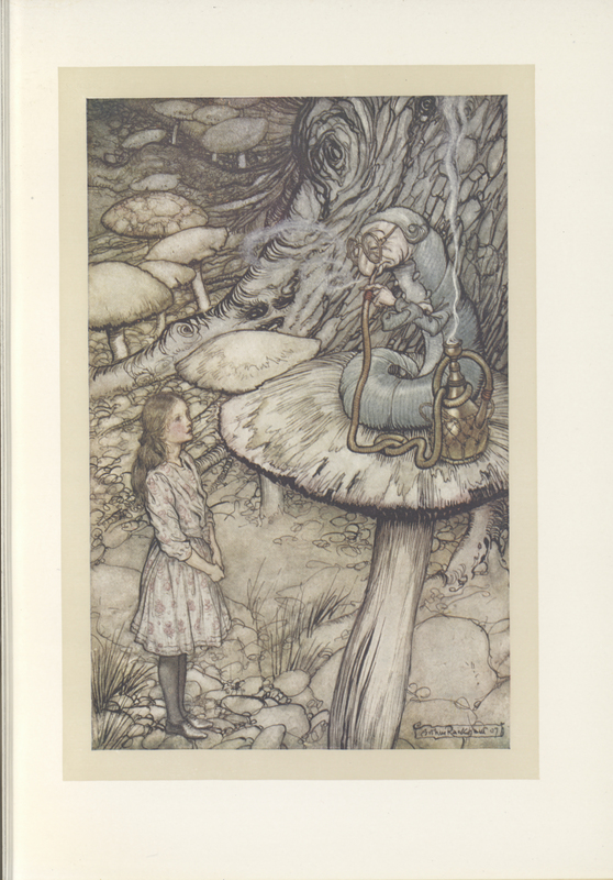 Alice Meets the Caterpillar, illustration from 'Alice in Wonderland' by  Lewis Carroll - 1000Museums