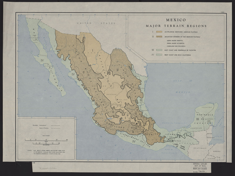 Mexico Major Terrain Regions